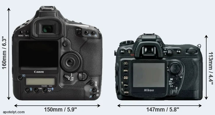 Comparison 1Ds Mark III or D200 rear