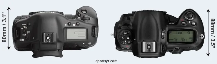 Compare 1Ds Mark III versus D3 top