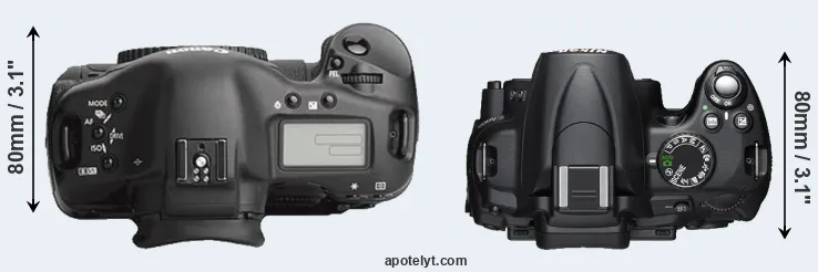 Compare 1Ds Mark III versus D5000 top