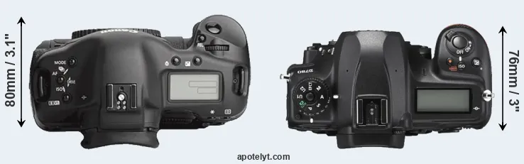 Compare 1Ds Mark III versus D780 top