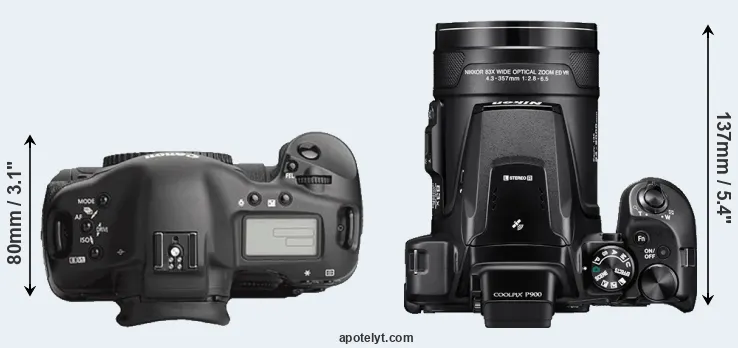 Compare 1Ds Mark III versus P900 top