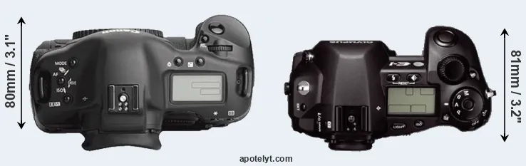 Compare 1Ds Mark III versus E-1 top
