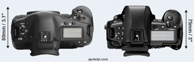 Compare 1Ds Mark III versus E-3 top