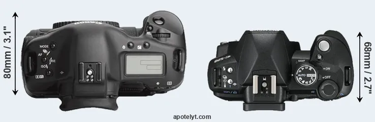 Compare 1Ds Mark III versus E-520 top