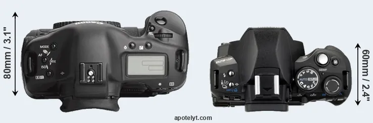 Compare 1Ds Mark III versus E-620 top
