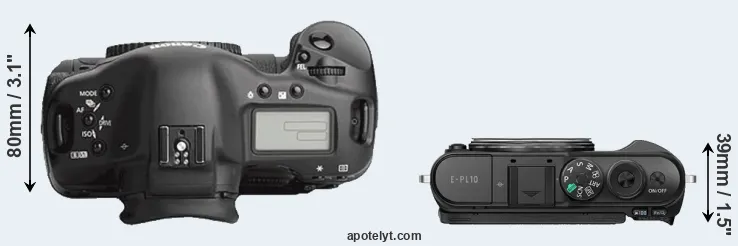 Compare 1Ds Mark III versus E-PL10 top