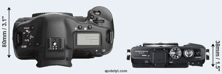 Compare 1Ds Mark III versus E-PL7 top
