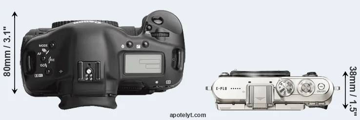 Compare 1Ds Mark III versus E-PL8 top