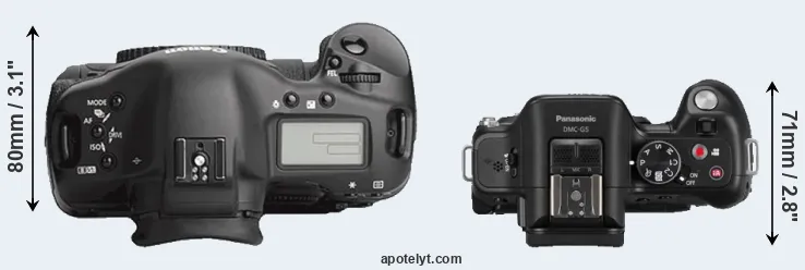 Compare 1Ds Mark III versus G5 top