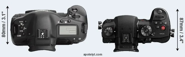 Compare 1Ds Mark III versus GH5s top