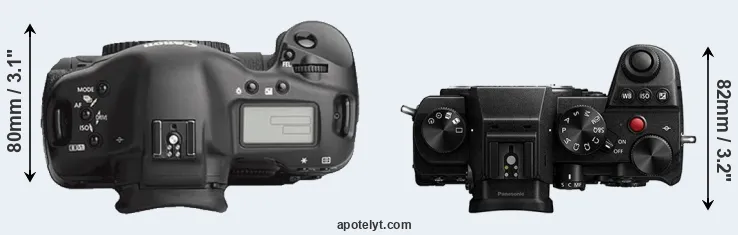 Compare 1Ds Mark III versus S5 top