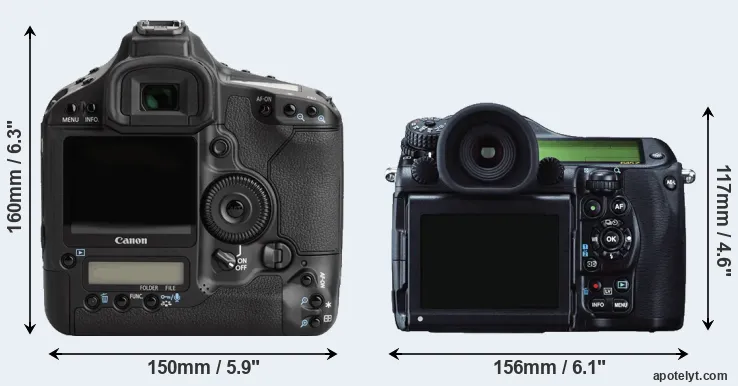 Comparison 1Ds Mark III or 645Z rear