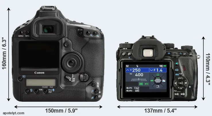 Comparison 1Ds Mark III or K-1 II rear