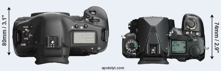 Compare 1Ds Mark III versus K-3 III top