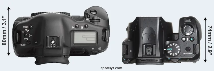 Compare 1Ds Mark III versus K-70 top