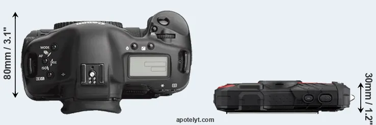 Compare 1Ds Mark III versus WG-60 top