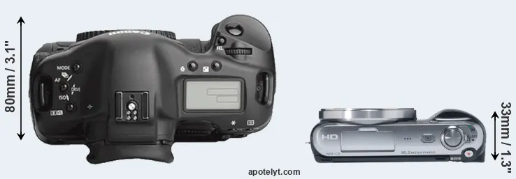 Compare 1Ds Mark III versus NEX-C3 top