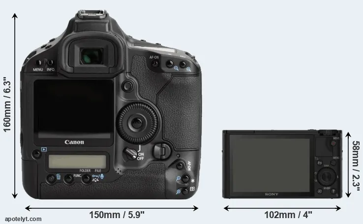 Comparison 1Ds Mark III or RX100 rear
