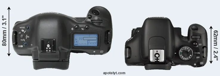 Compare 1Ds versus 550D top