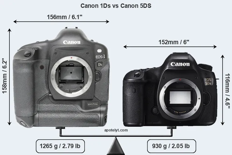 Size Canon 1Ds vs Canon 5DS