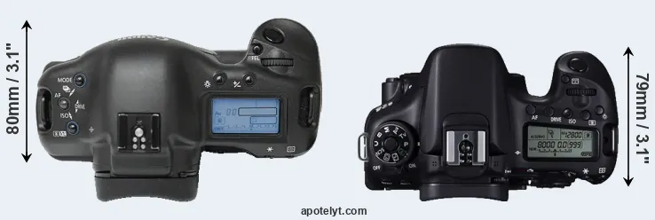 Compare 1Ds versus 70D top
