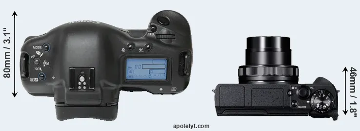Compare 1Ds versus G5X Mark II top