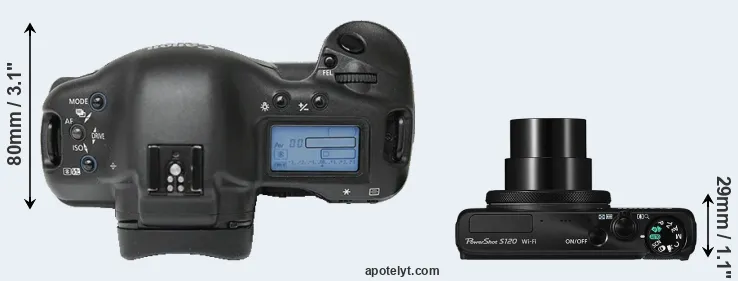 Compare 1Ds versus S120 top