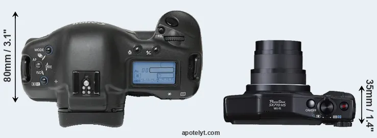 Compare 1Ds versus SX710 top