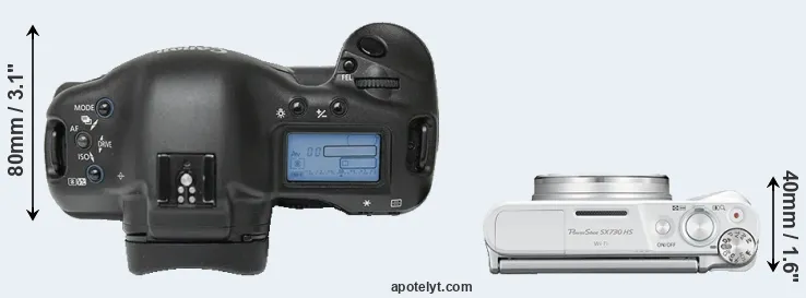 Compare 1Ds versus SX730 top