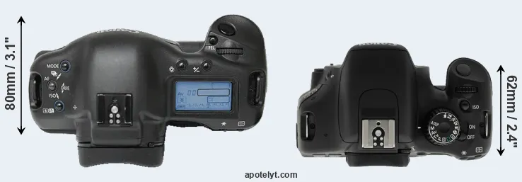 Compare 1Ds versus T2i top