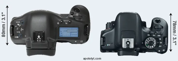 Compare 1Ds versus T6i top