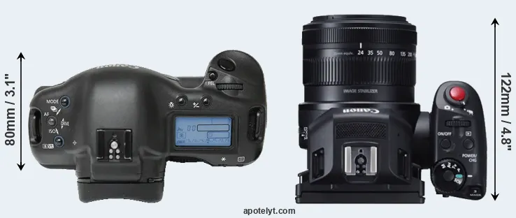 Compare 1Ds versus XC10 top