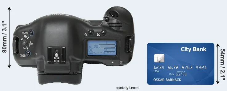 1Ds versus credit card top view