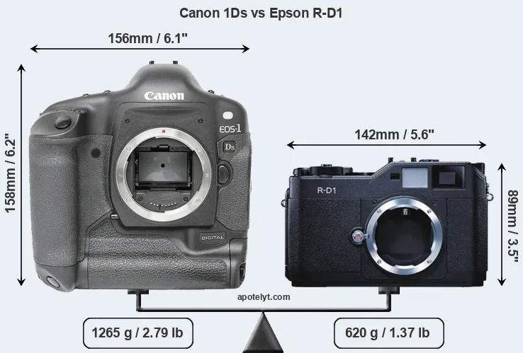 Size Canon 1Ds vs Epson R-D1