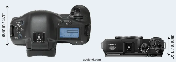 Compare 1Ds versus X-A1 top