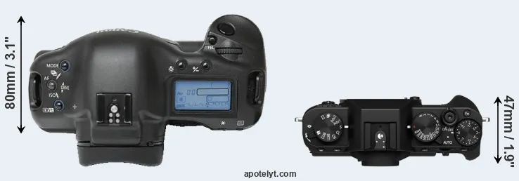Compare 1Ds versus X-T30 II top