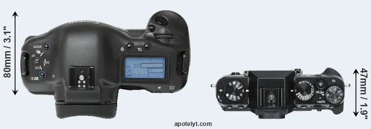 Compare 1Ds versus X-T30 top