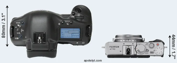 Compare 1Ds versus X70 top