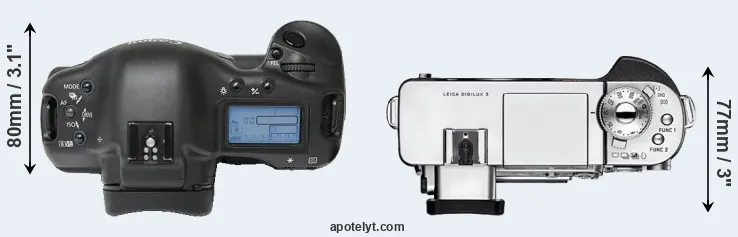 Compare 1Ds versus Digilux 3 top