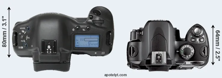 Compare 1Ds versus D40X top