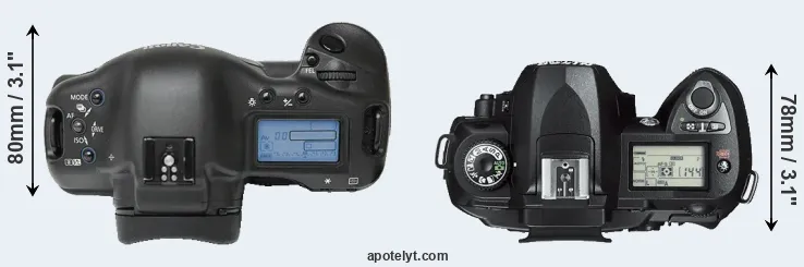 Compare 1Ds versus D70s top
