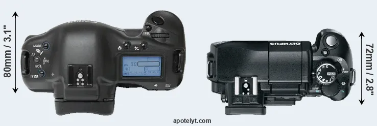 Compare 1Ds versus E-330 top