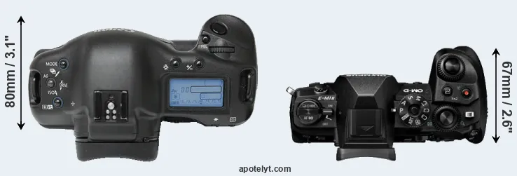 Compare 1Ds versus E-M1 II top