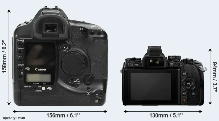 Comparison 1Ds or E-M1 rear