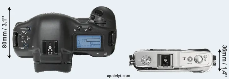 Compare 1Ds versus E-P1 top