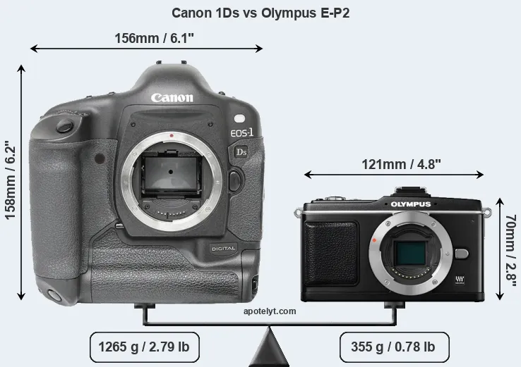 Size Canon 1Ds vs Olympus E-P2