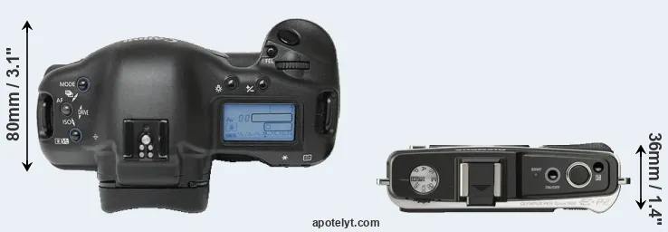 Compare 1Ds versus E-P2 top