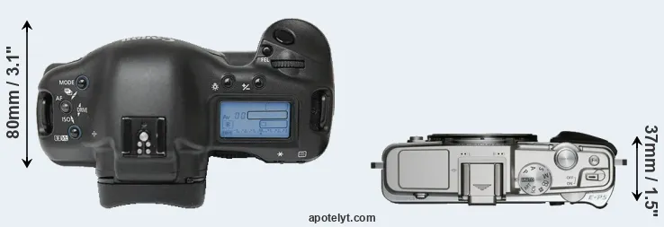 Compare 1Ds versus E-P5 top