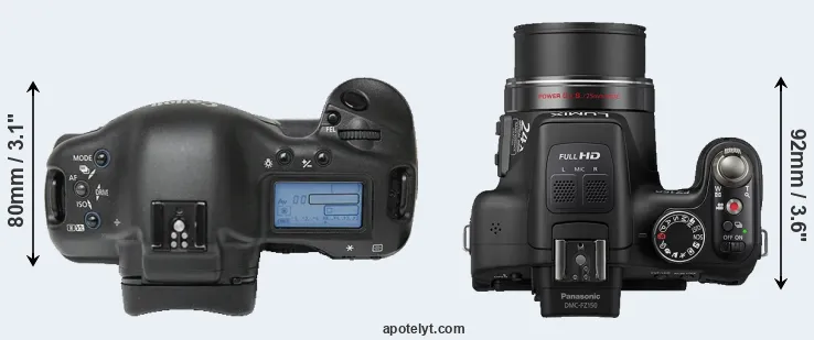 Compare 1Ds versus FZ150 top