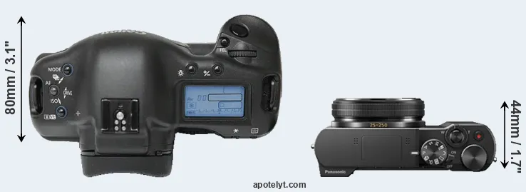 Compare 1Ds versus ZS100 top